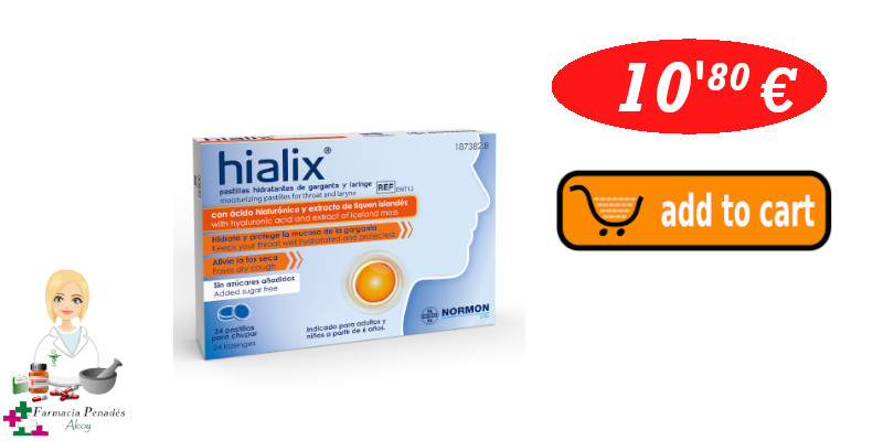 Hialix-24-comprimidos-10,80€-chupar-dolor-garganta-anestesico-natural-antiinflamatorio-farmaciapenadesalcoy