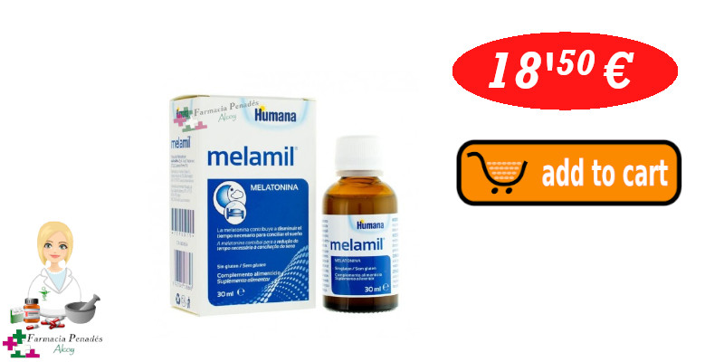 Melamil es la melatonina en gotas para ayudar a dormir a los niños, Producto natural de farmaciapenadesalcoy