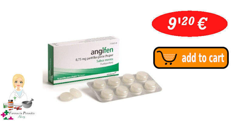 angifen son pastillas para chupar sabor menta con efecto antiinflamatorio para el dolor de garganta anestésicas farmaciapenadesalcoy