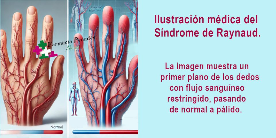 Síndrome Raynaud Diferencia mano normal de mano con menos flujo sanguíneo y color más pálido.